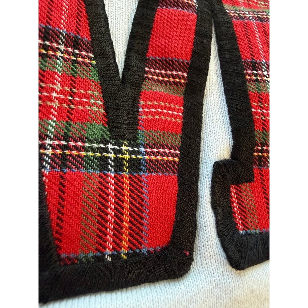 Vintage Mickey & Co Crewneck Sweatshirt Red Plaid M Patch Mickey Mouse - Picture 5 of 11